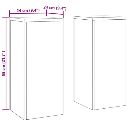 Planteholder 2 pcs Sort 24 x 24 x 55 cm Stål