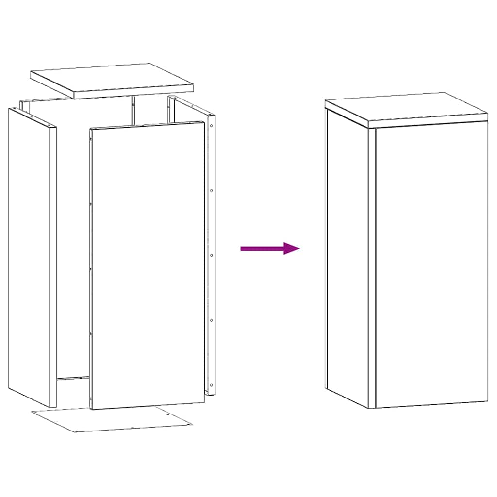 Planteholder 2 pcs Hvid 24 x 24 x 55 cm Stål