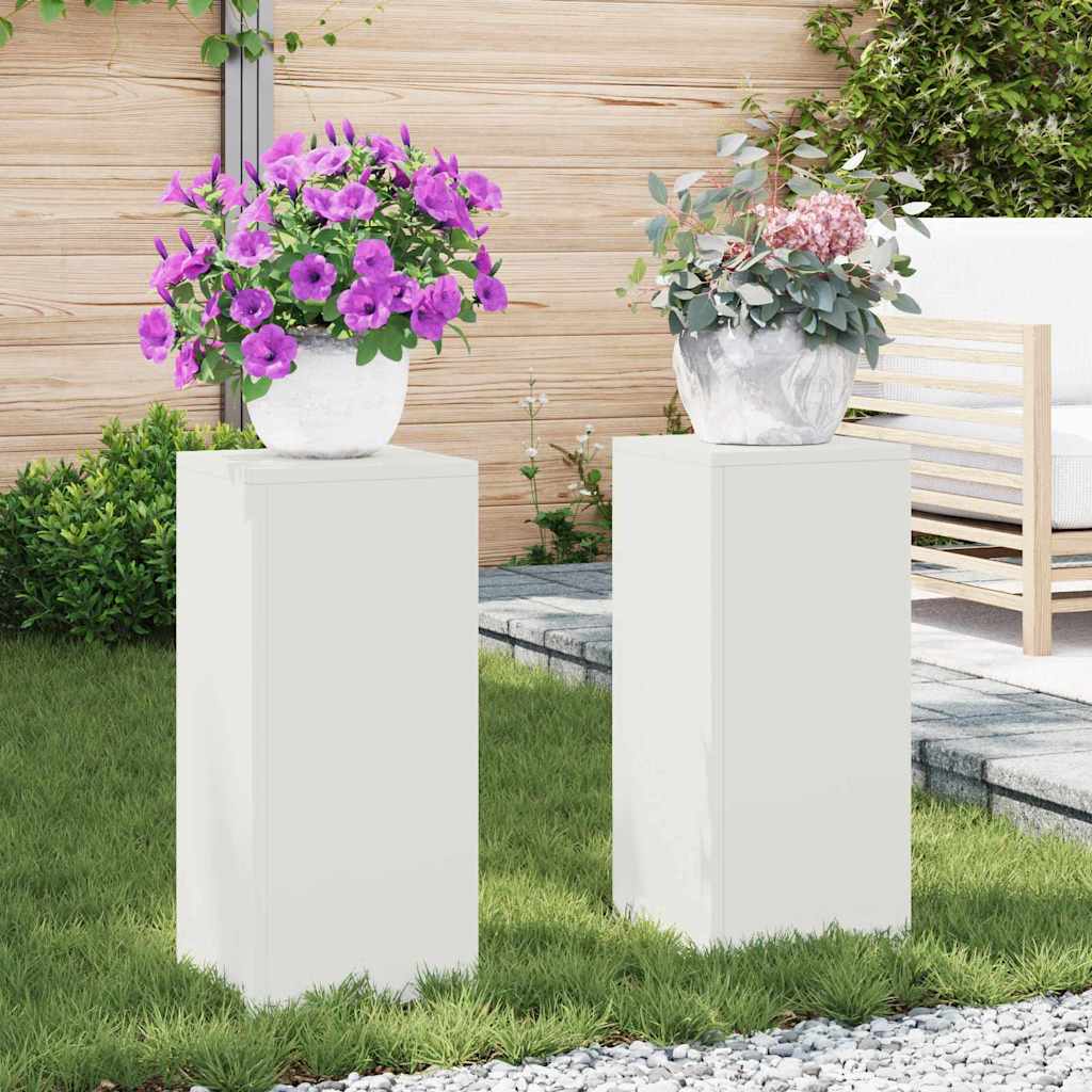 Planteholder 2 pcs Hvid 24 x 24 x 55 cm Stål