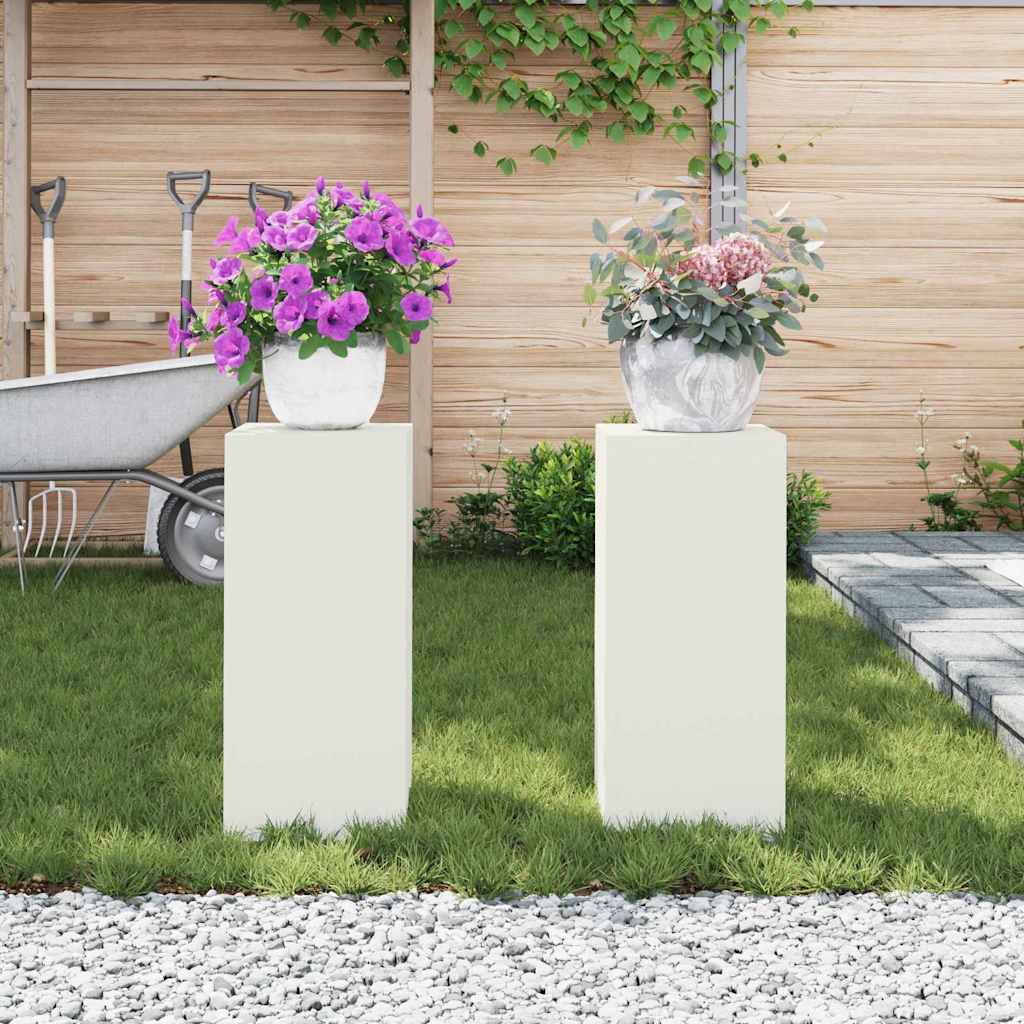 Planteholder 2 pcs Hvid 24 x 24 x 55 cm Stål