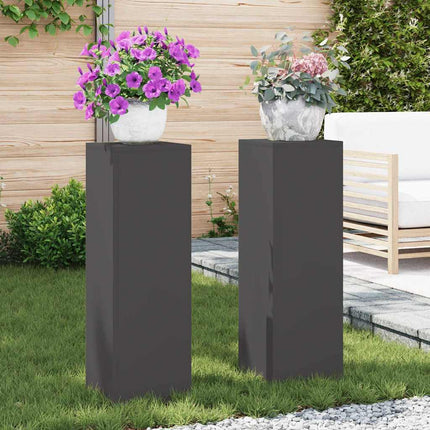 Planteholder 2 pcs Sort 24 x 24 x 75 cm Stål