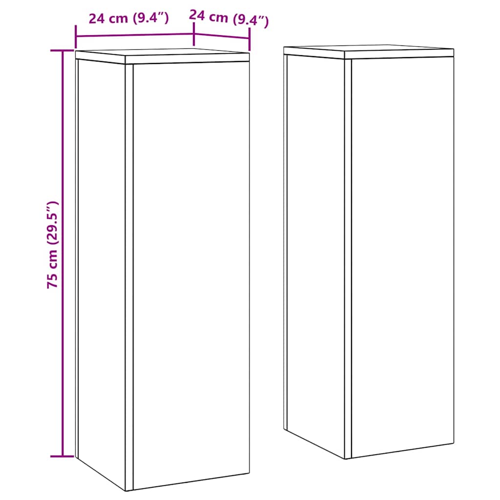 Planteholder 2 pcs Rusten 24 x 24 x 75 cm Cortenstål