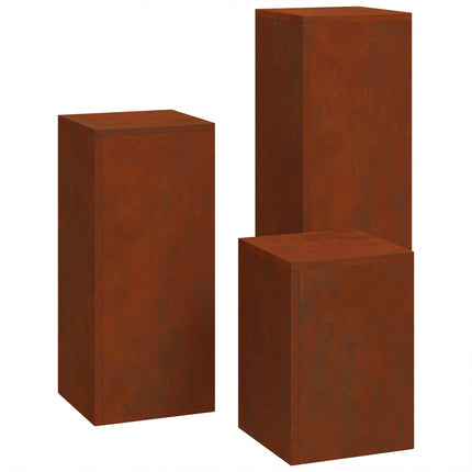 Planteholder 3 pcs Rusten Cortenstål