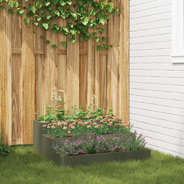 Have Blomsterkrukke Oliven grøn 90 x 90 x 35 cm Koldvalset stål