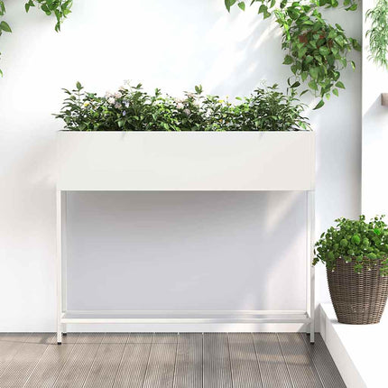 Hævet haveplante Hvid 100 x 26 x 82 cm Stål