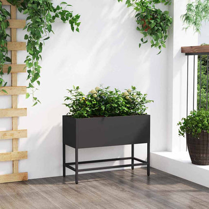 Hævet haveplante Sort 60 x 26 x 45 cm Stål