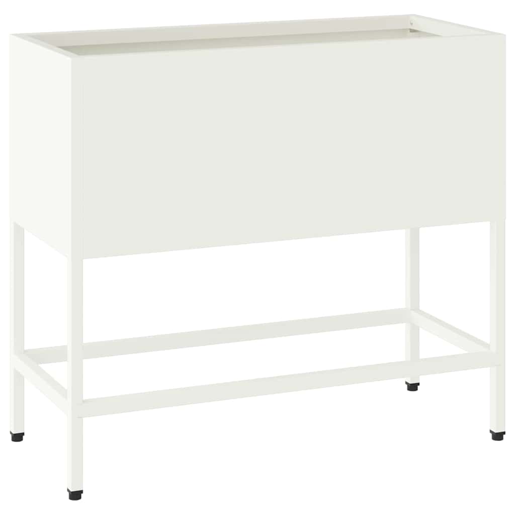 Hævet haveplante Hvid 60 x 26 x 48 cm Stål