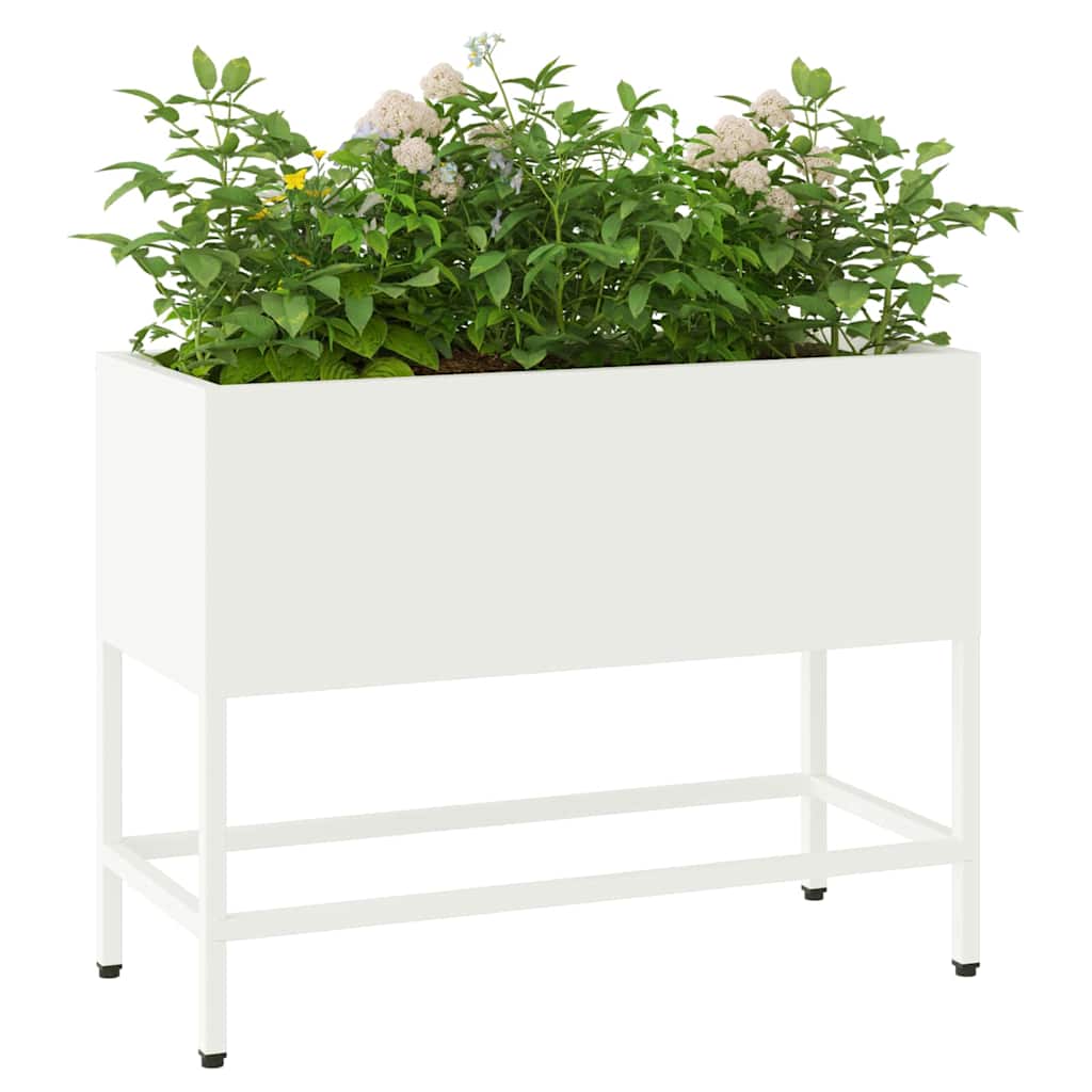 Hævet haveplante Hvid 60 x 26 x 48 cm Stål