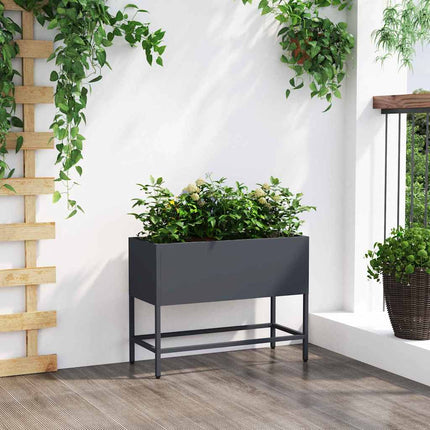 Hævet haveplante Antracit 60 x 26 x 45 cm Stål