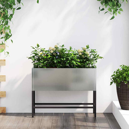 Hævet haveplante Sølv 60 x 26 x 45 cm Galvaniseret stål