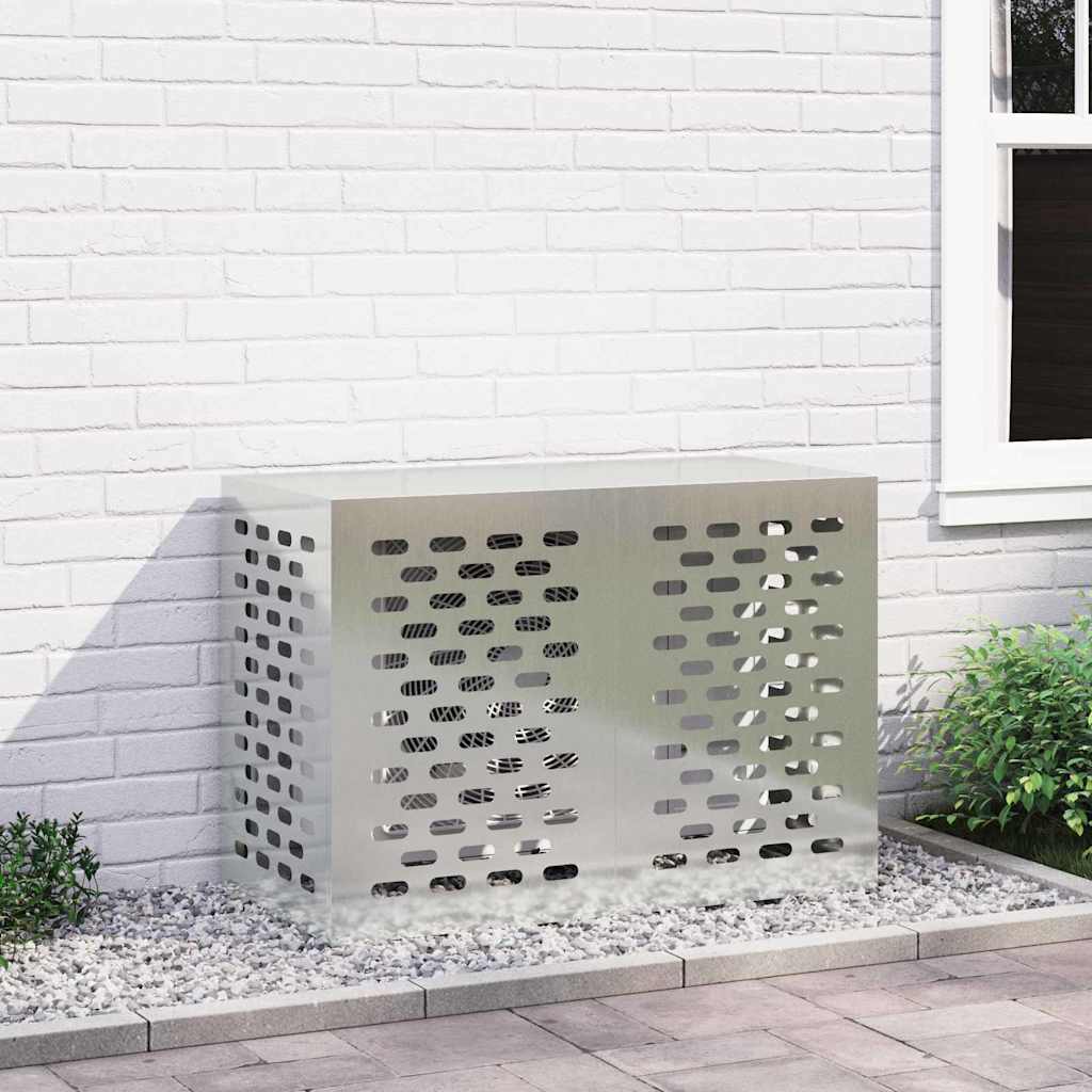 Aircondition cover i galvaniseret stål - sølv, 100 × 50 × 70 cm
