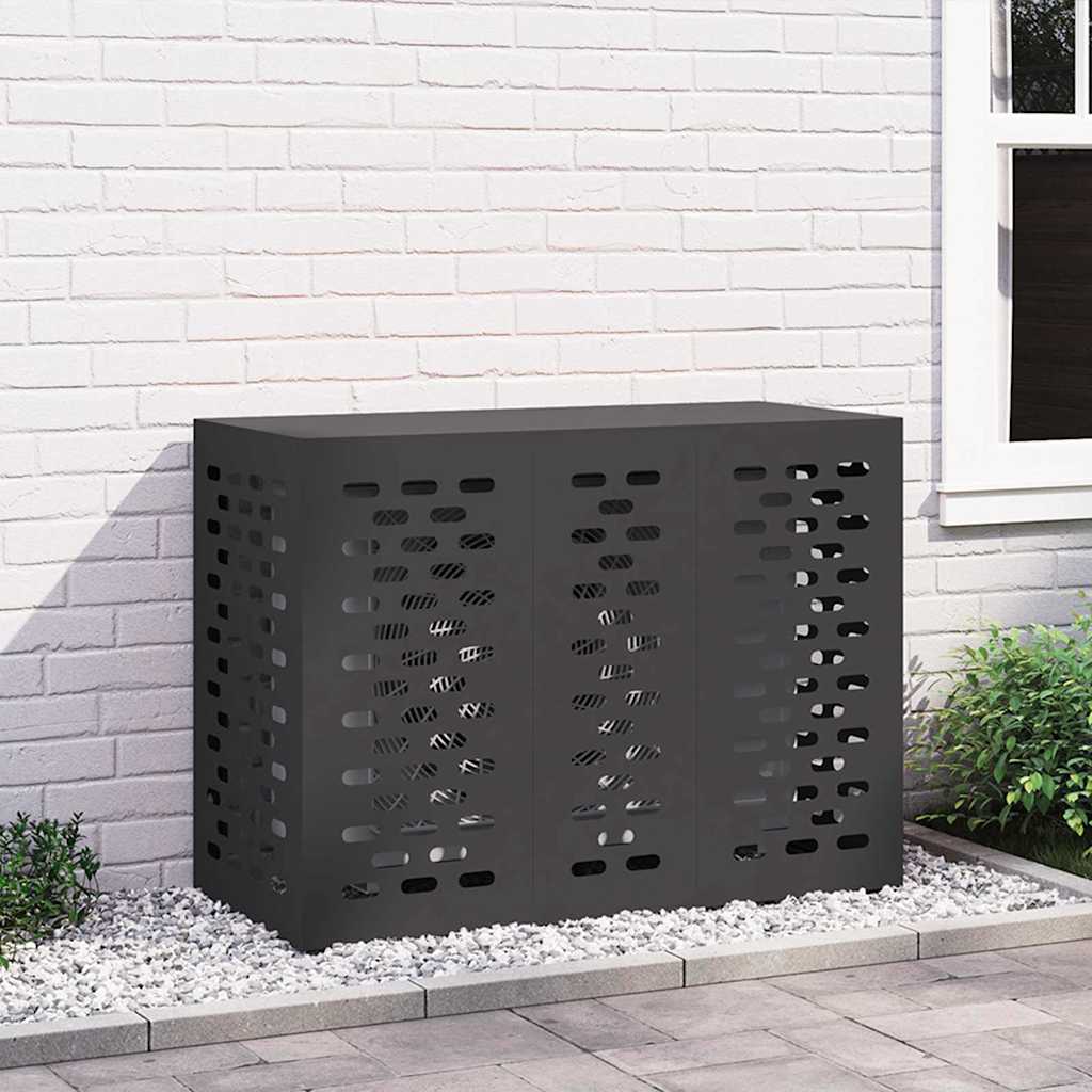 Air Conditioner Cover Sort 110 x 50 x 80 cm Stål billede