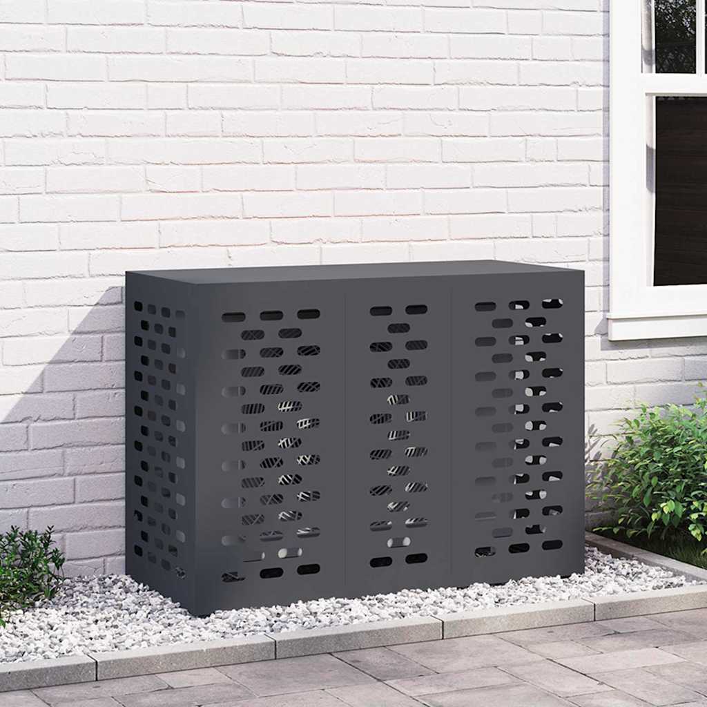Air Conditioner Cover Antracit 110 x 50 x 80 cm Stål billede