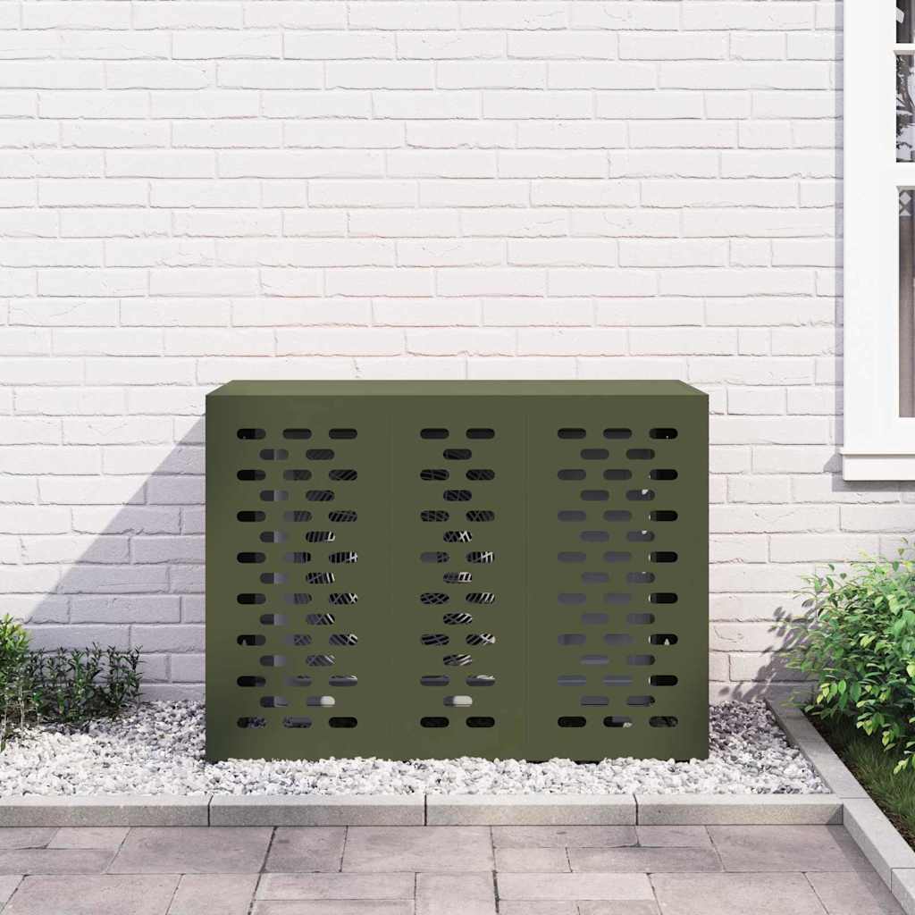 Air Conditioner Cover Olivengrøn 110 x 50 x 80 cm Stål