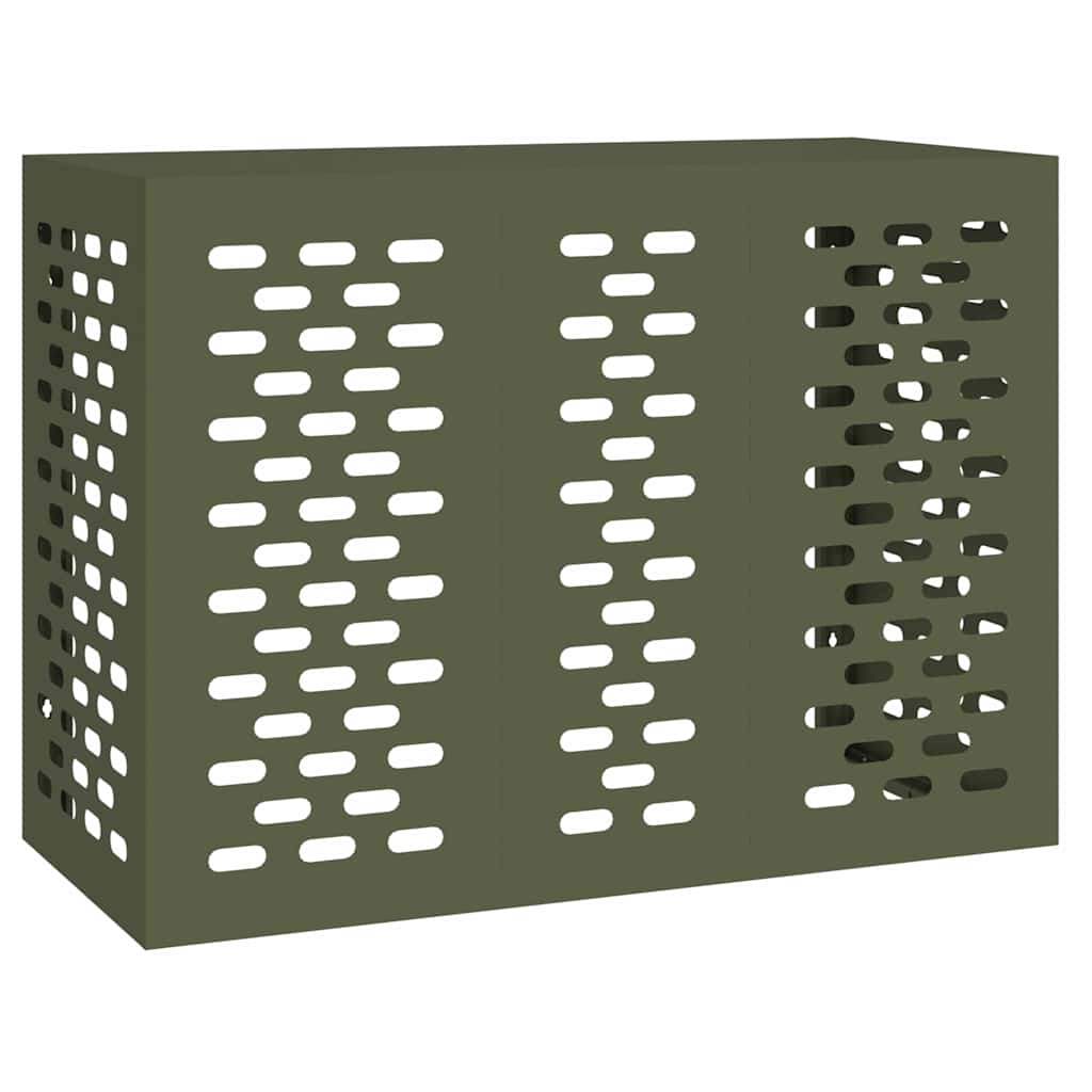 Air Conditioner Cover Olivengrøn 110 x 50 x 80 cm Stål