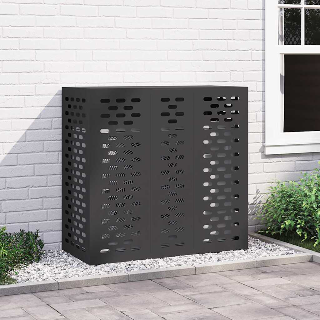 Air Conditioner Cover Sort 110 x 50 x 105 cm Stål billede