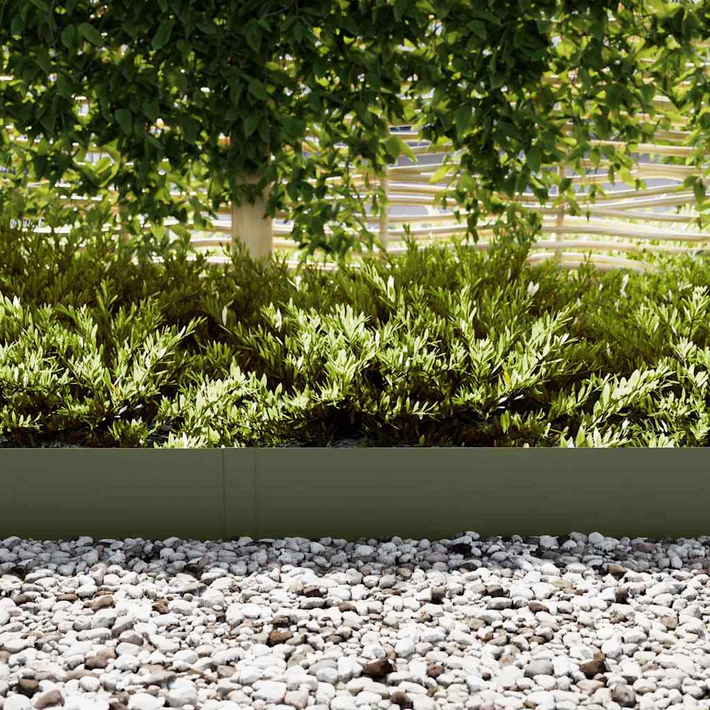 Plænekant 20 pcs Oliven grøn 100 x 0.05 x 20 cm Koldvalset Stål