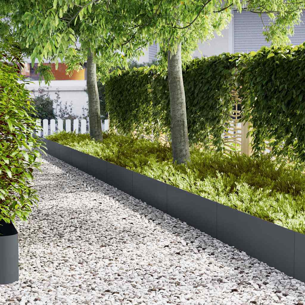 Plænekant 10 pcs Antracit 100 x 0,05 x 30 cm Koldvalset Stål