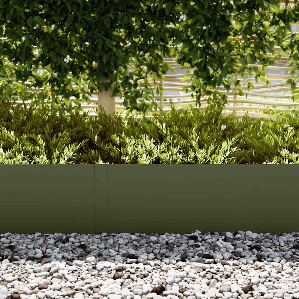 Plænekant 20 pcs Oliven grøn 100 x 0,05 x 30 cm Koldvalset Stål