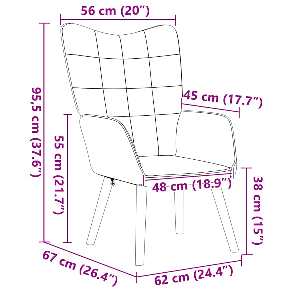Afslappende stol Beige 62 x 67 x 95,5 cm Stof