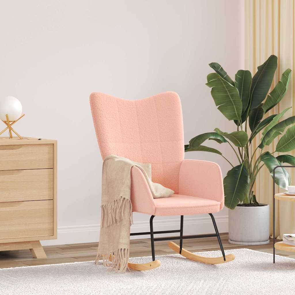 Gyngestol Lyserød Sherpa-stof