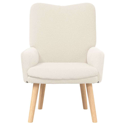 lænestol Creme 63 x 67 x 94 cm Uldstof og krydsfiner