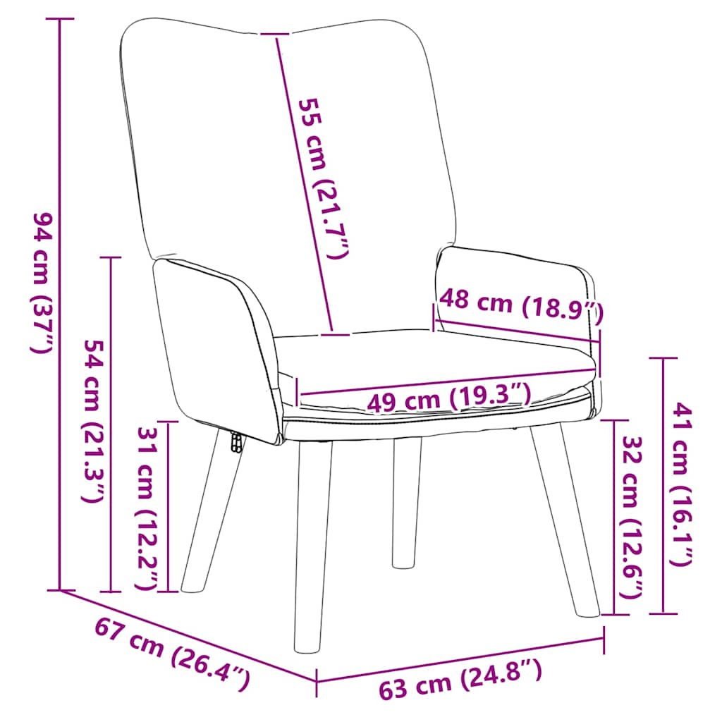 lænestol Sort 63 x 67 x 94 cm Sherpa-stof