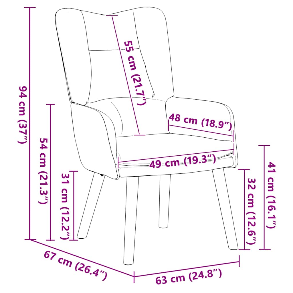 lænestol Creme 63 x 67 x 94 cm Fløjl