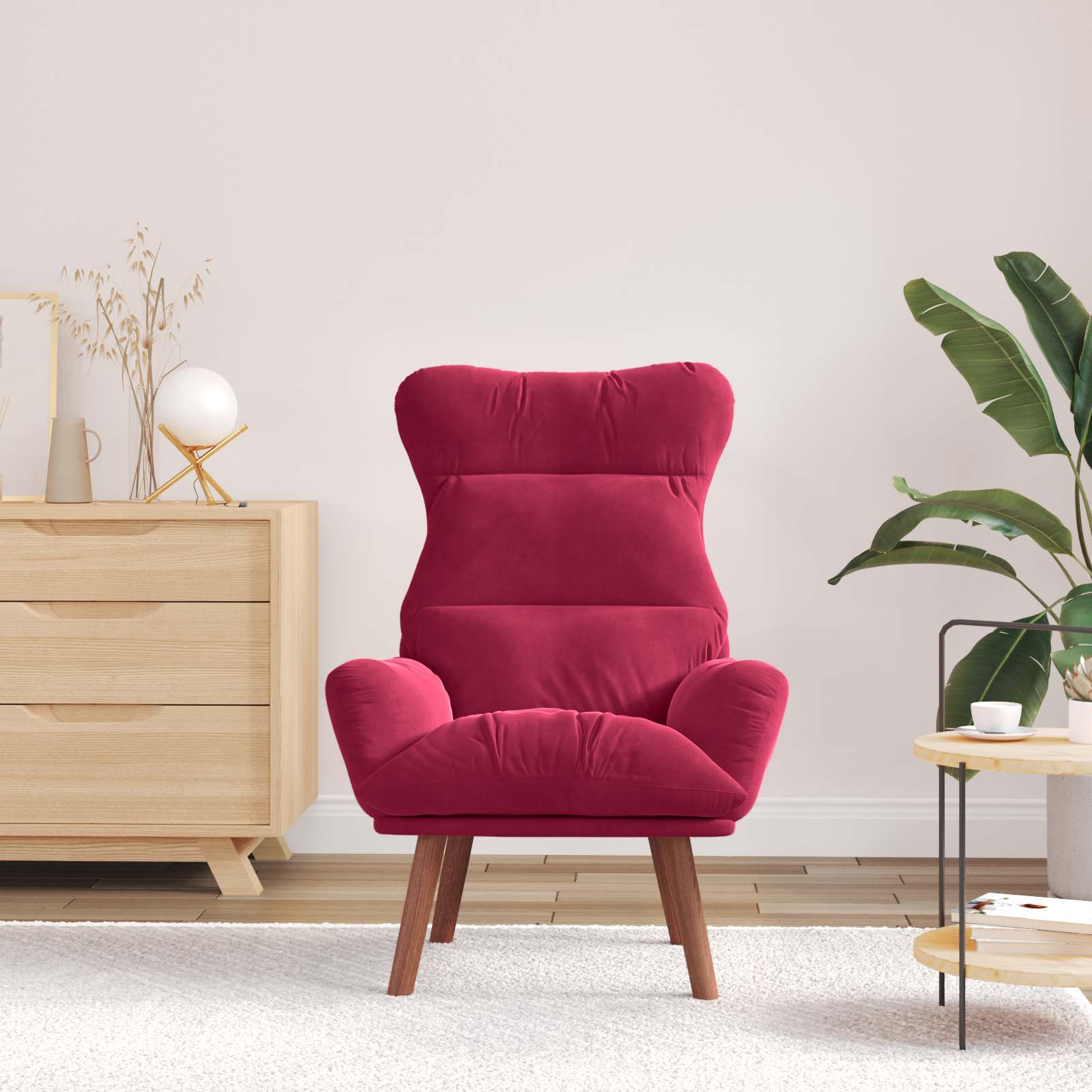 lænestol Vinrød 69 x 74 x 93 cm Fløjl