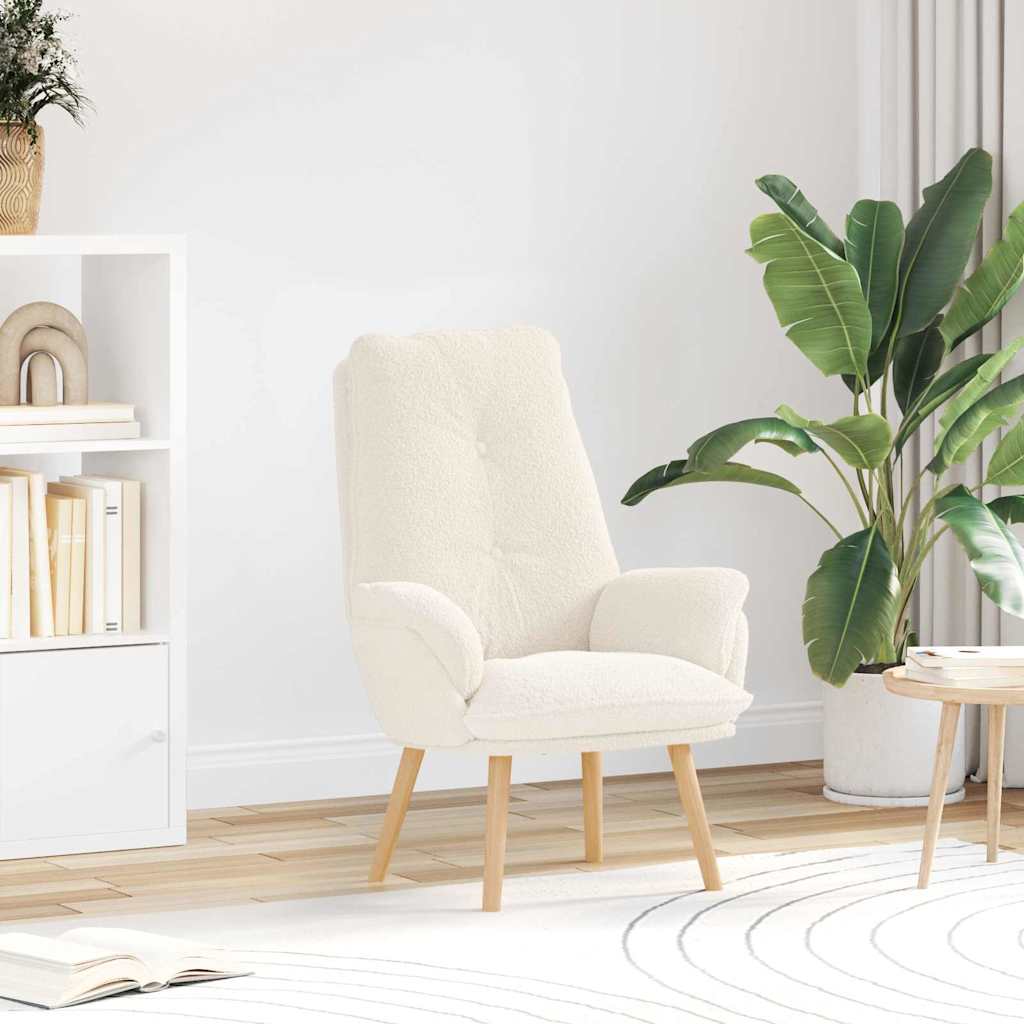 Afslappende stol Creme 69 x 74 x 93 cm Stof