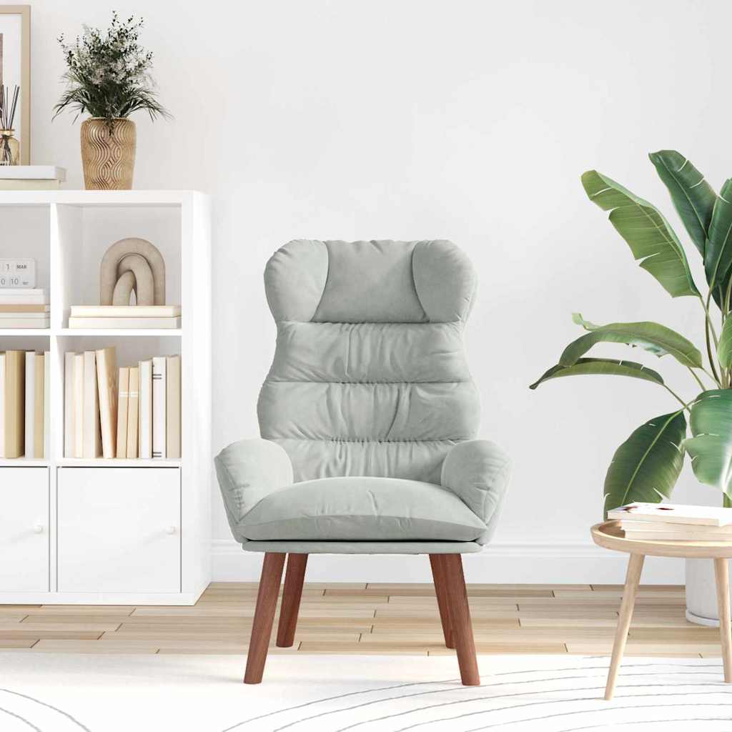 lænestol Lysegrå 69 x 74 x 93 cm Fløjl