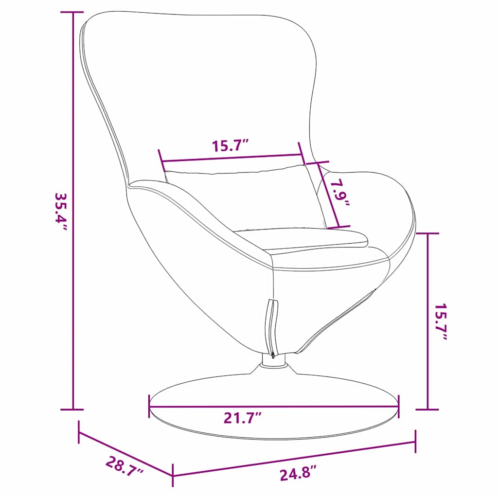 Æggestol Sort 63 x 73 x 90 cm Stof