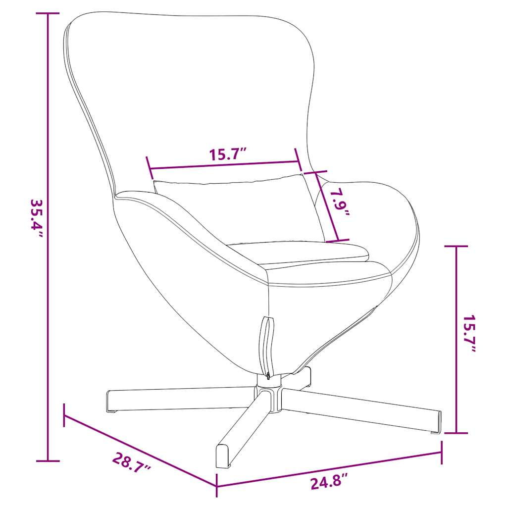 Æggestol Mørkegrå 63 x 73 x 90 cm Fløjl