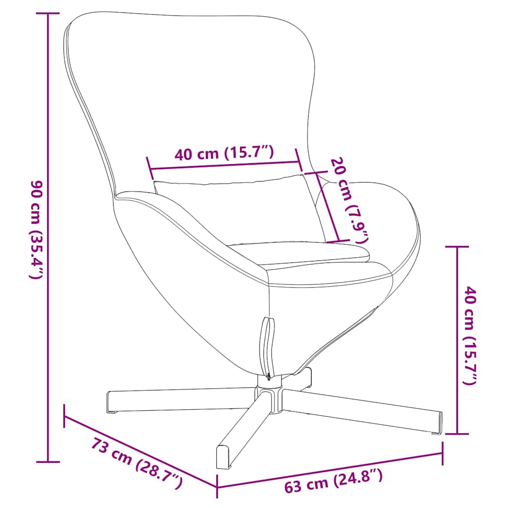 Æggestol Lysegrå 63 x 73 x 90 cm Stof