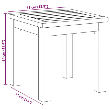 Sidebord Olie Naturlig 35 x 35 x 34 cm Massivt Akacietræ