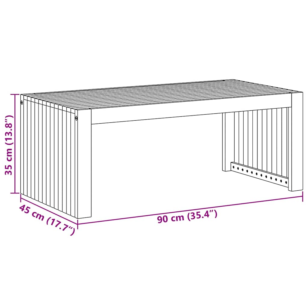 Sofabord Brun 90 x 45 x 35 cm Massivt akacietræ
