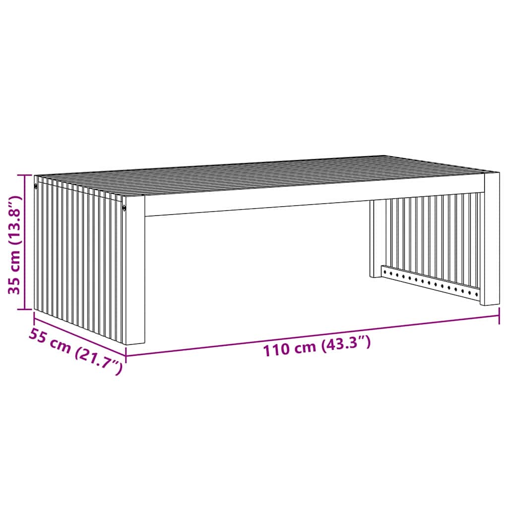 Sofabord Brun 110 x 55 x 35 cm Massivt akacietræ