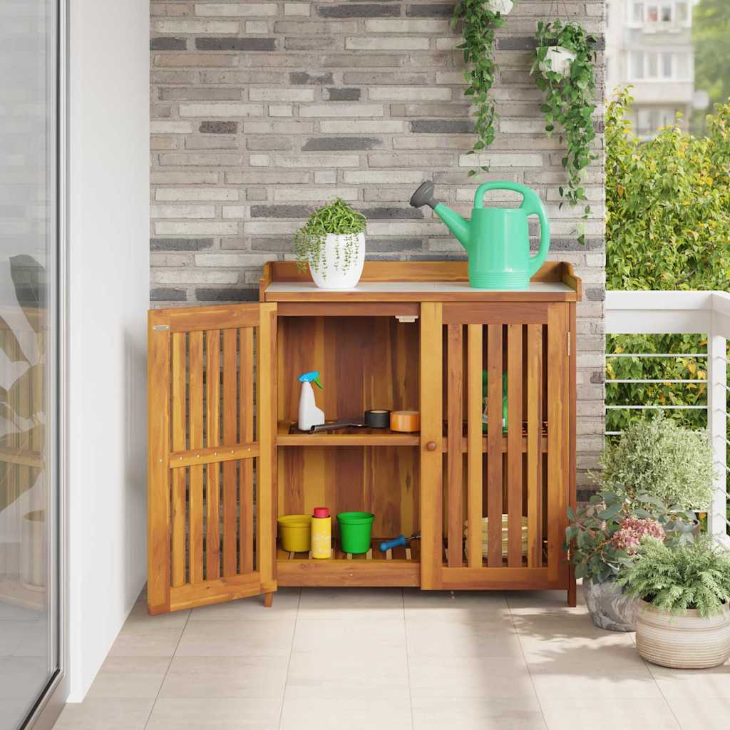 Havekabinet Naturfarvet 93 x 41,5 x 98 cm Massivt Akacietræ