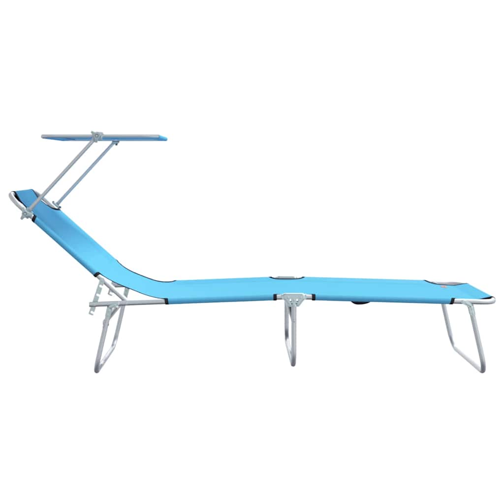 Solstol 2 pcs Lys Blå 58 x 188 x 77cm Polyester