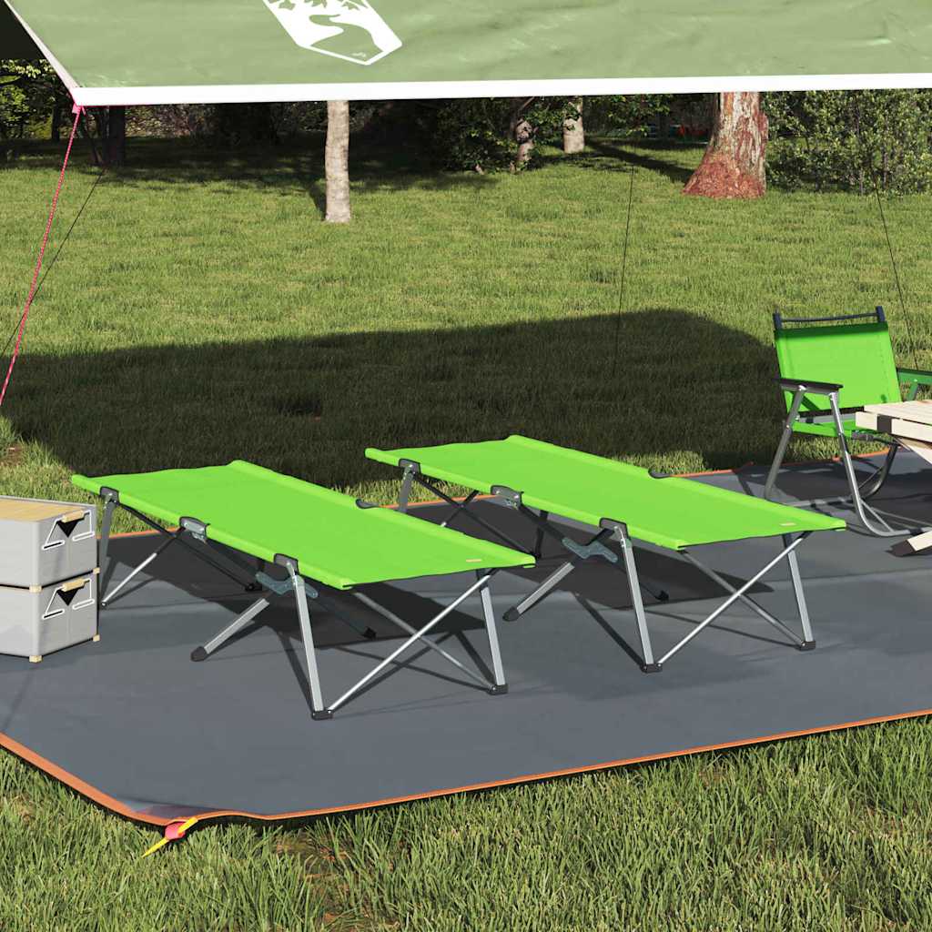 Foldende Camping Seng 2 Pcs Grøn 194 X 62,5 X 42,5 Cm - Vidaxl