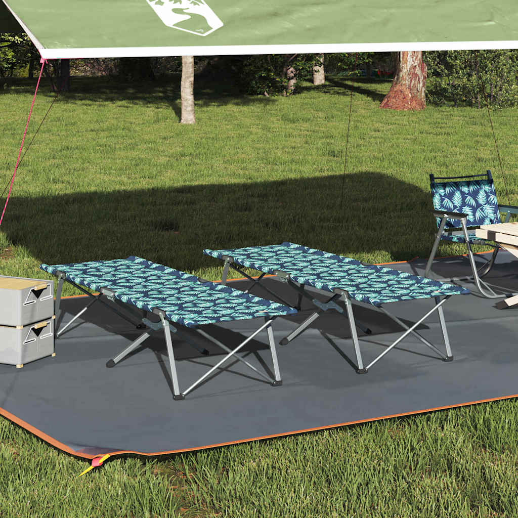 Foldende Camping Seng 2 Pcs Skov 194 X 62,5 X 42,5 Cm - Vidaxl
