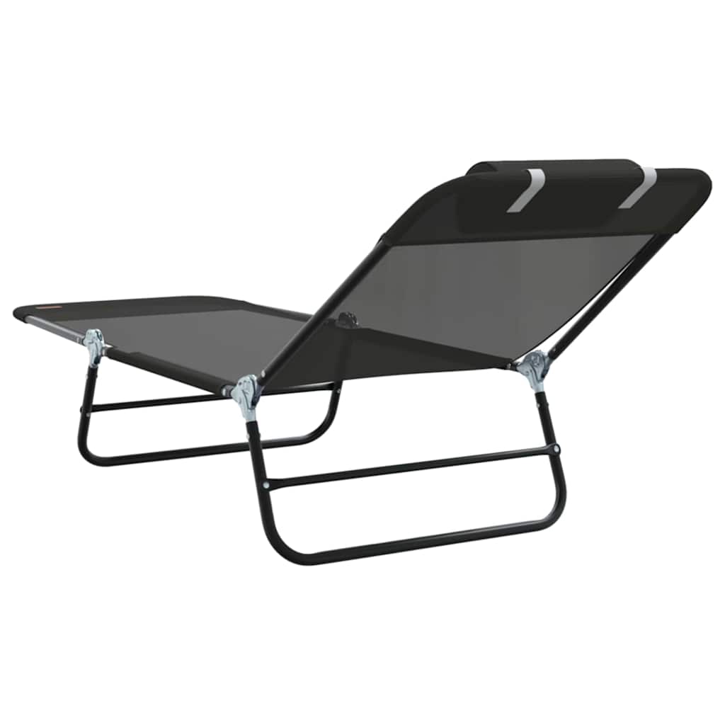 Foldestol Sort 182 x 55 x 85,5 cm Textilene