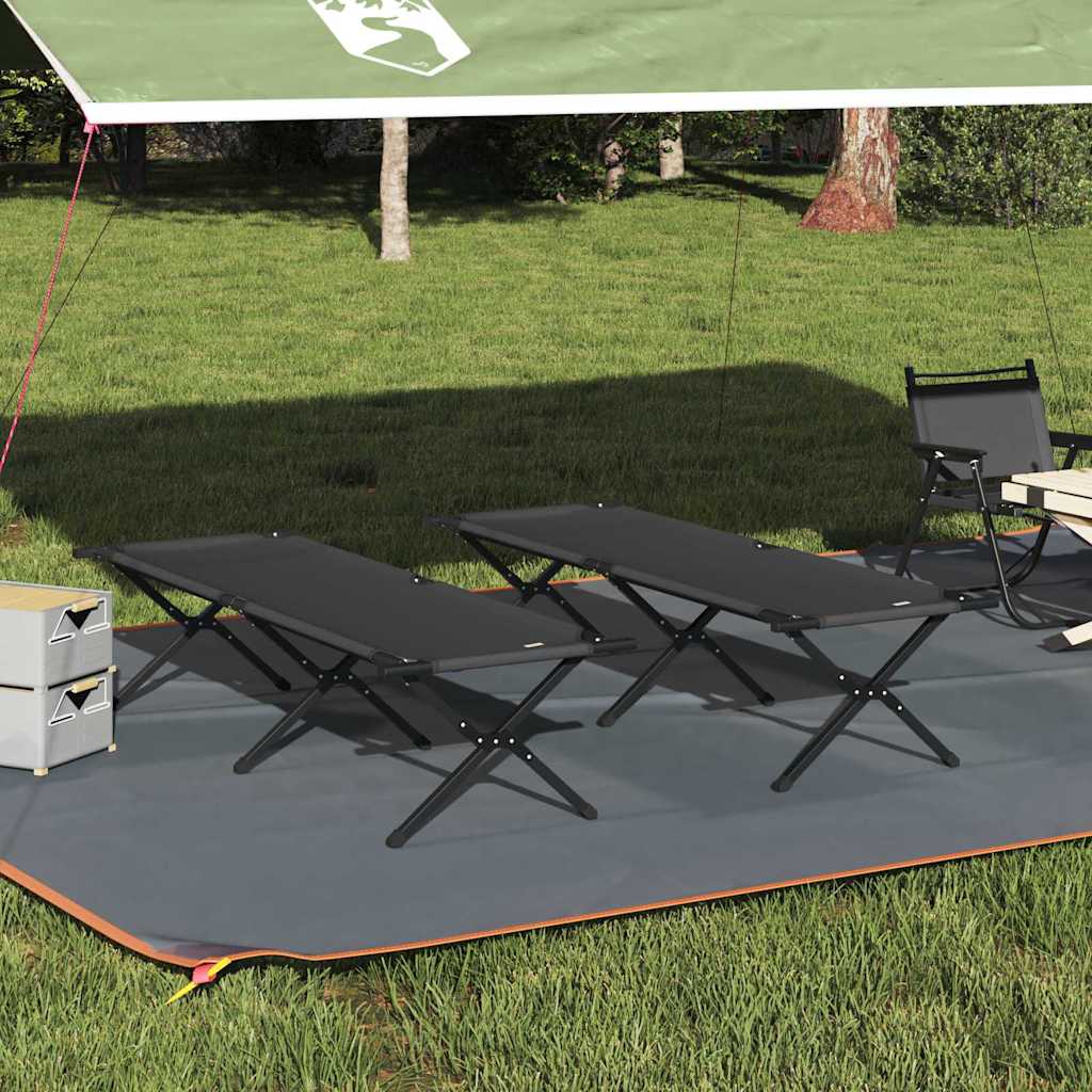 Foldende Camping Seng 2 Pcs Sort 193 X 69 X 45 Cm Oxford Stof - Vidaxl