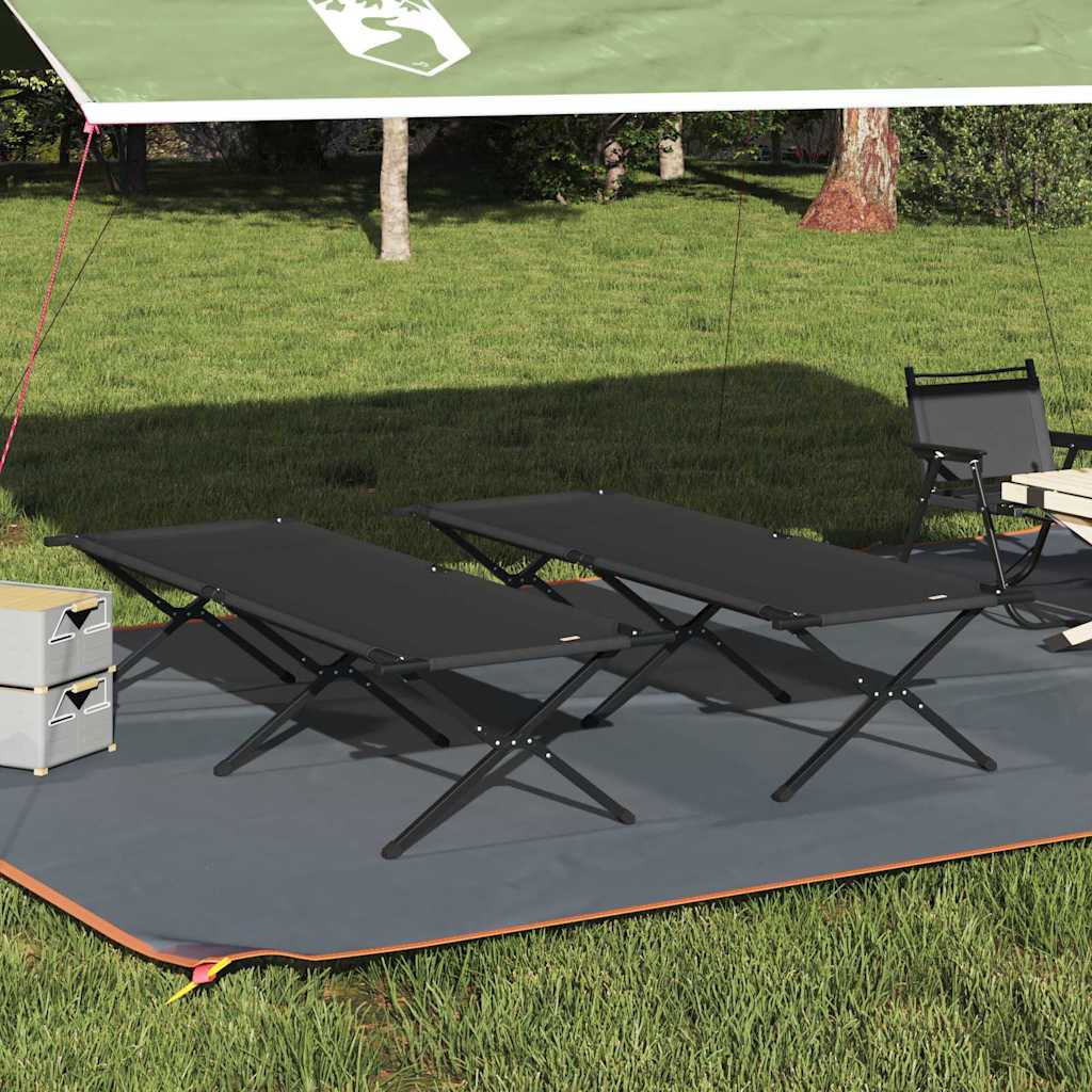 Foldende Camping Seng 2 pcs Sort 210 x 80 x 46 cm Oxford stof
