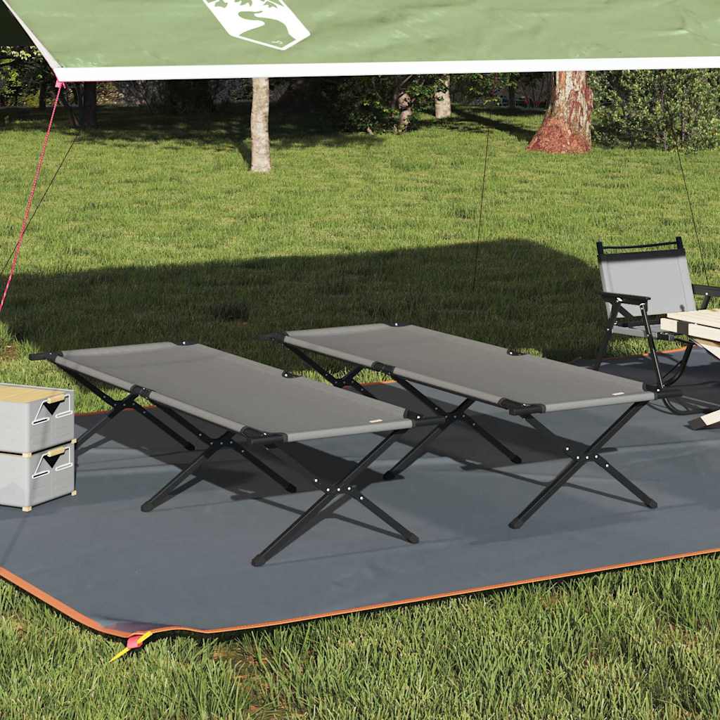 Foldende Camping Seng 2 Pcs Grå 210 X 80 X 46 Cm Oxford Stof - Vidaxl