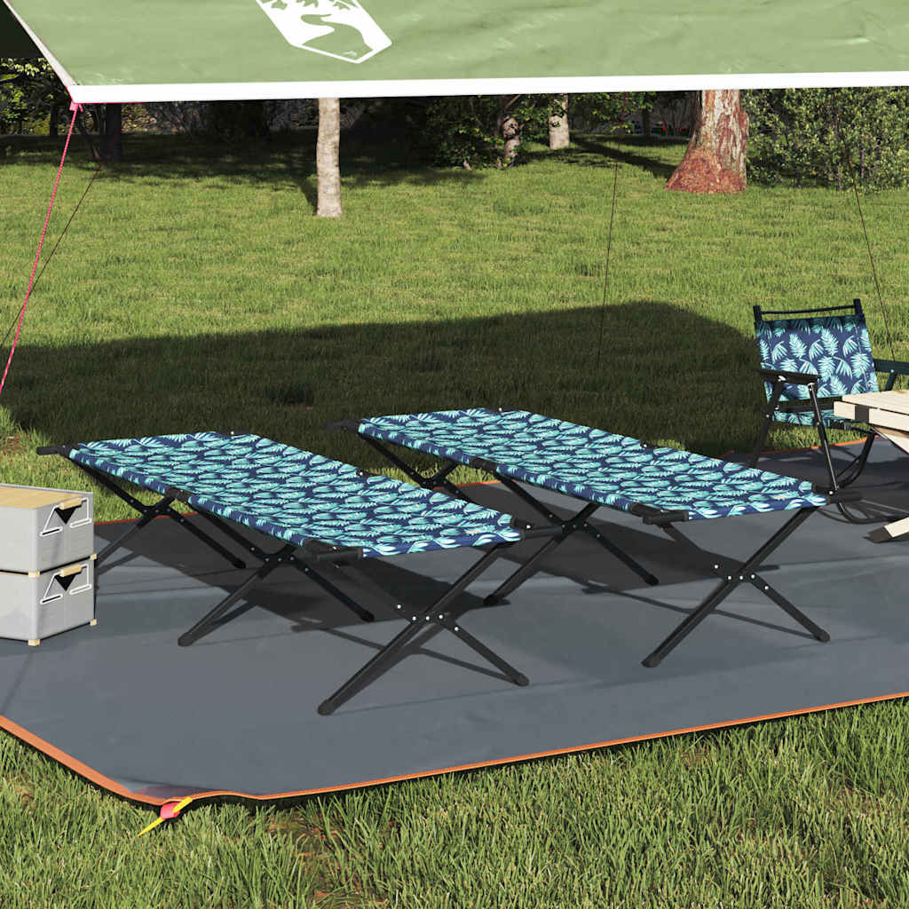Foldende Camping Seng 2 Pcs Skov 210 X 80 X 46 Cm Oxford Stof - Vidaxl