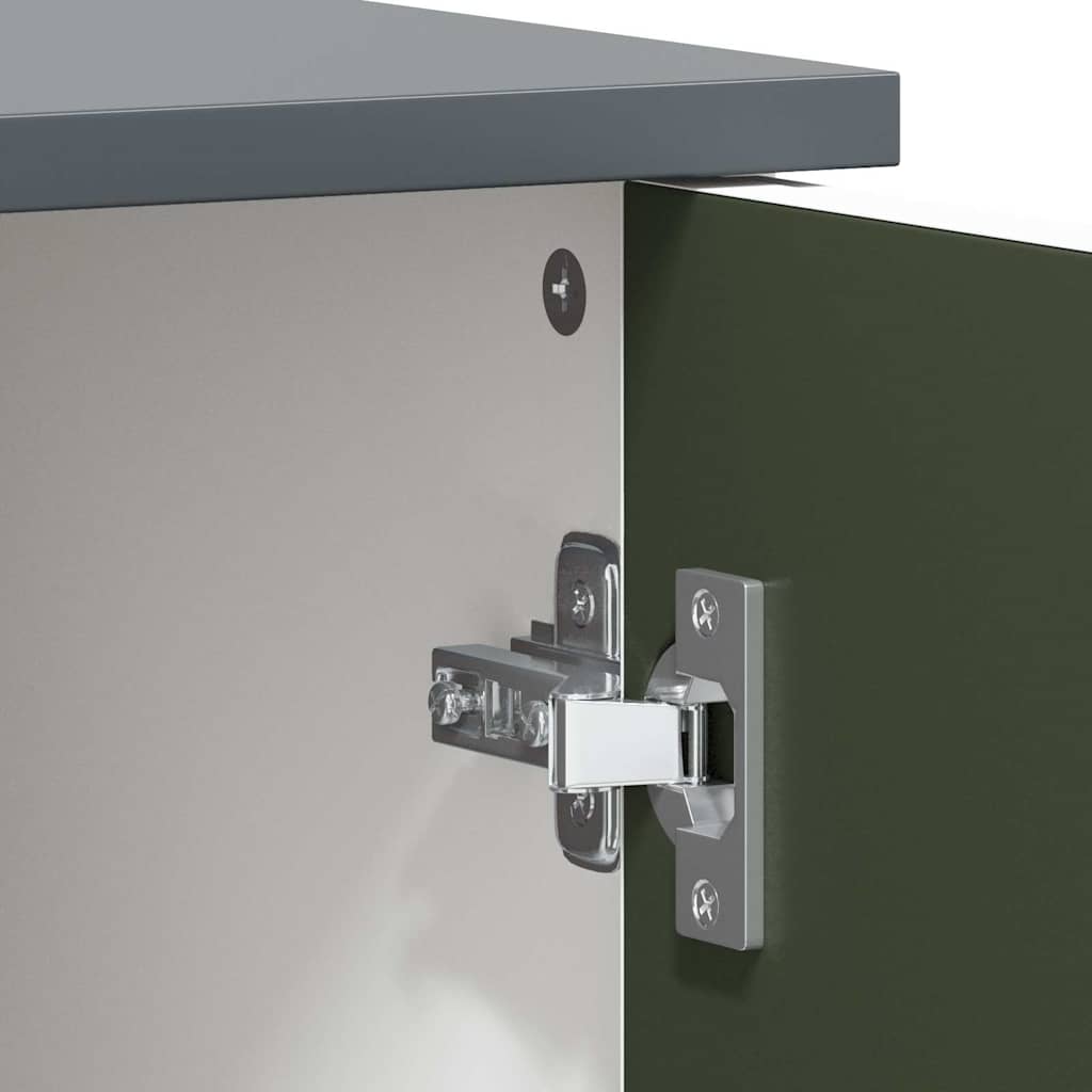 Skab med to døre og kridttavlefront ROROS Grå og Hvid