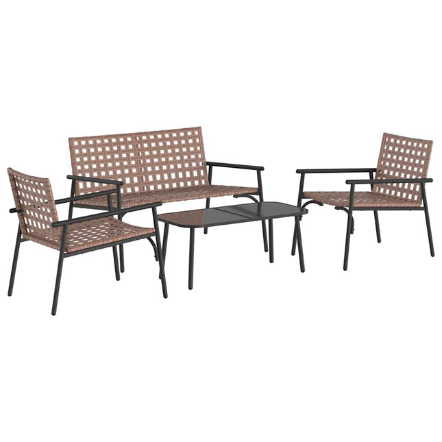 Have Spisebordssæt 4 stk. Brun polyrattan