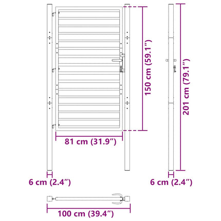havelåge låsbar 100x150 cm aluminium sort