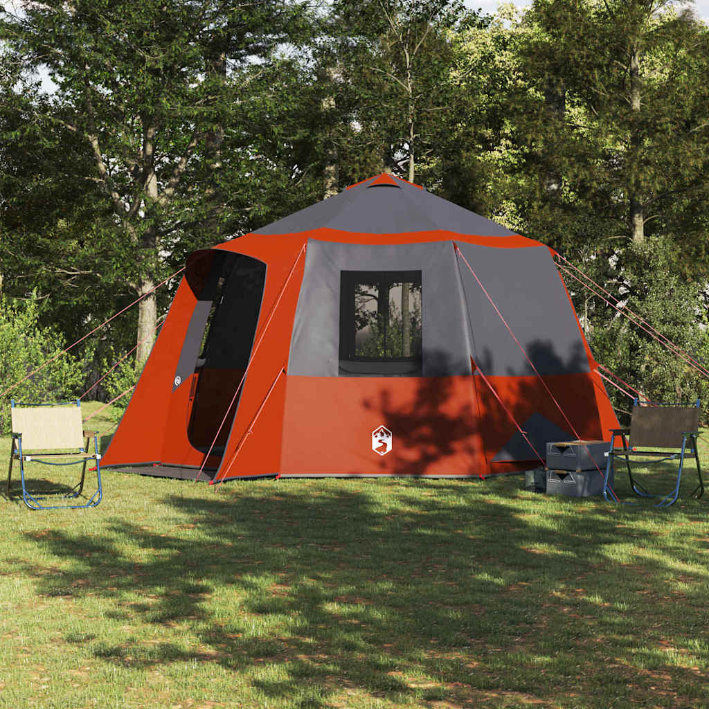 Cabin tent til 12 personer Grå og orange 405 x 405 x 273 cm